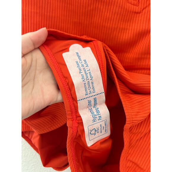 Andie Swim The Asbury Ribbed One Piece Swimsuit in Siren Orange L NWT - Picture 5 of 5